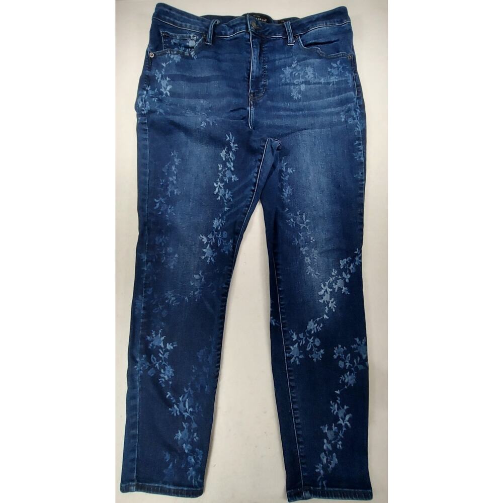 Lucky Brand Jeans Womens 18W Hayden Skinny High Rise Stretch Floral Wash Denim
